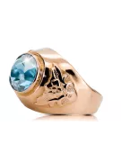 Ring Vintage Aquamarine Štýl Originálny vintage 14K Produkt s Pink Gold VRC078R